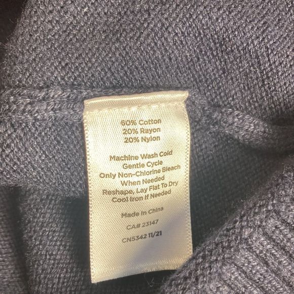 TALBOTS INDIGOO NAVY BLUE FRESH LEMONS INTARSIA SWEATER WOMENS SMALL PETITE - Picture 10 of 10